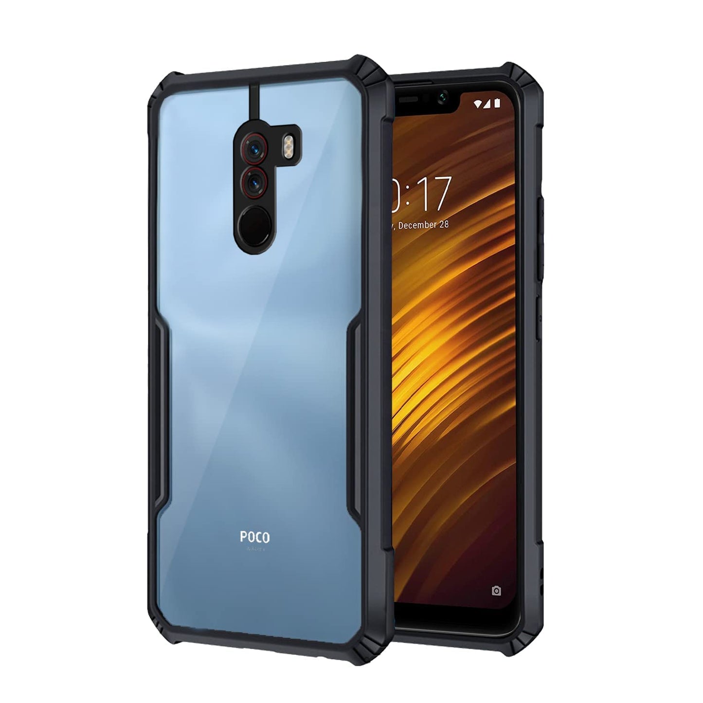 Poco F1 Back Cover (Silicone Border)