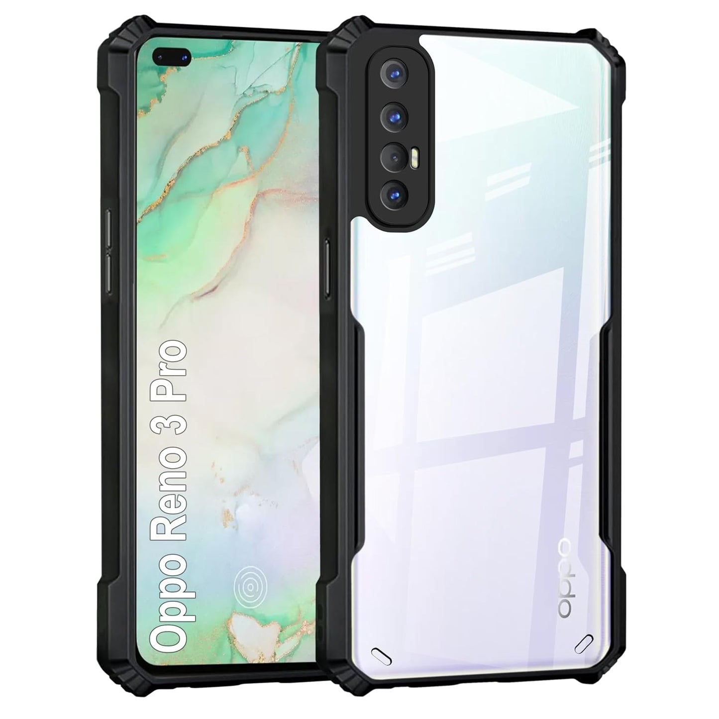 Oppo Reno3 Pro Back Cover (Silicone Border)