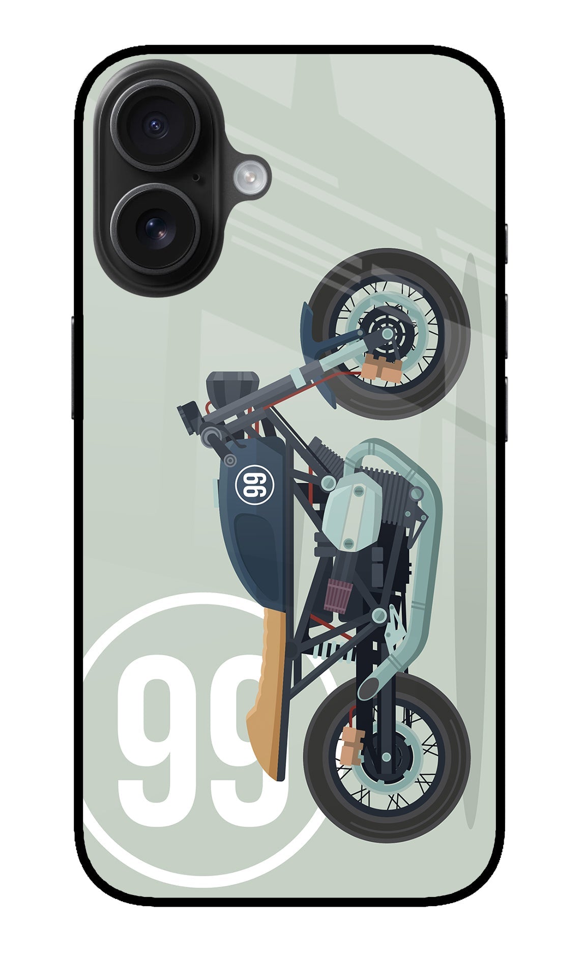 Classic Cafe Racer 99 iPhone 16 Glass Case