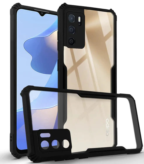 Oppo A16 Back Cover (Silicone Border)