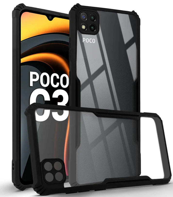 Poco C3 Back Cover (Silicone Border)