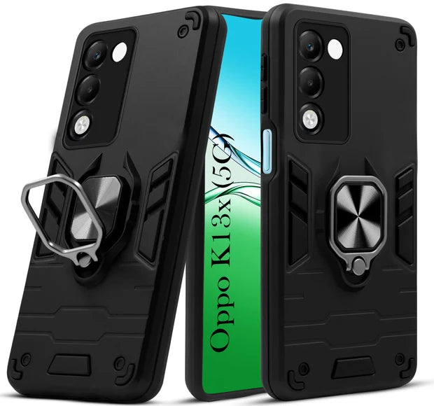 For Oppo K13X Back Cover Case Hybrid Armor |Ring Holder Kickstand