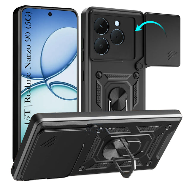 For Realme 15T Back Cover Case Hybrid Armor |Ring Holder Kickstand