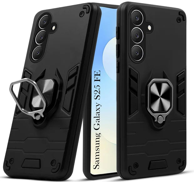 For Samsung S25 FE Back Cover Case Hybrid Armor |Ring Holder Kickstand