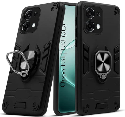 For Oppo F33 5G Back Cover Case Hybrid Armor |Ring Holder Kickstand