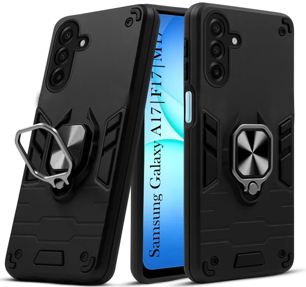 For Samsung F17 Back Cover Case Hybrid Armor |Ring Holder Kickstand
