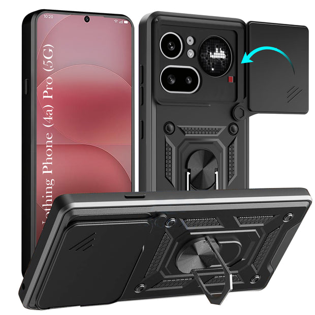 For Nothing Phone 4A Pro 5G Back Cover Case Hybrid Armor |Ring Holder Kickstand