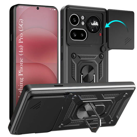 For Nothing Phone 4A Pro 5G Back Cover Case Hybrid Armor |Ring Holder Kickstand