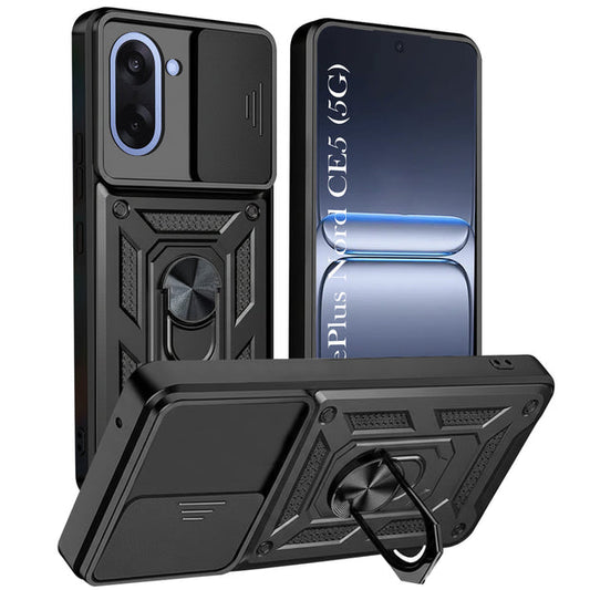 For Oneplus Nord CE 5 Back Cover Case Hybrid Armor |Ring Holder Kickstand)