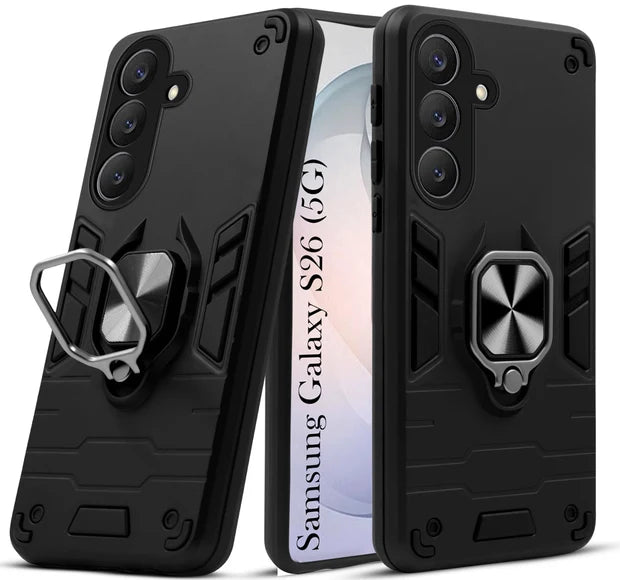 For Samsung S26 Back Cover Case Hybrid Armor |Ring Holder Kickstand