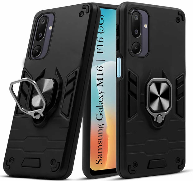 For Samsung M16 5G Back Cover Case Hybrid Armor |Ring Holder Kickstand
