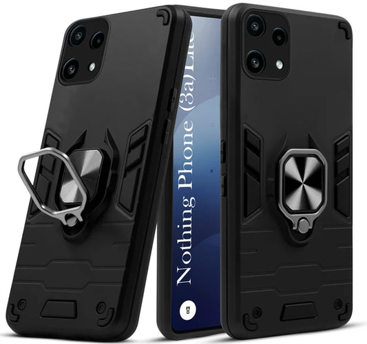 For Nothing Phone 3A Lite Back Cover Case Hybrid Armor |Ring Holder Kickstand