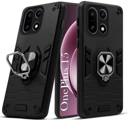 For OnePlus 15 5G Back Cover Case Hybrid Armor |Ring Holder Kickstand