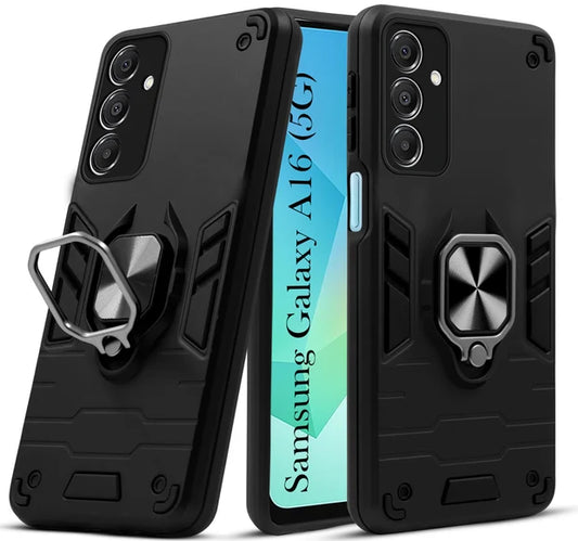 For Samsung A16 5G Back Cover Case Hybrid Armor |Ring Holder Kickstand