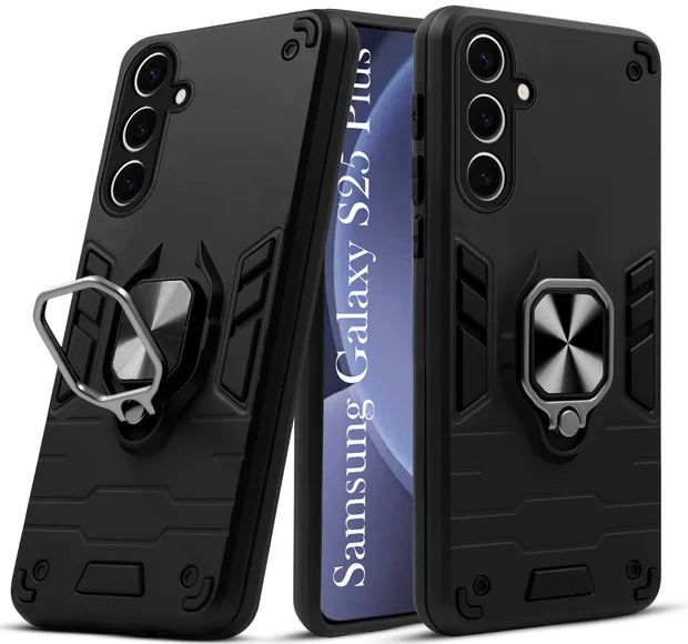 For Samsung S25 Plus Back Cover Case Hybrid Armor |Ring Holder Kickstand