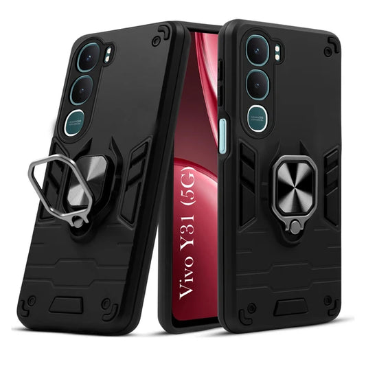 For Vivo Y31 5G Back Cover Case Hybrid Armor |Ring Holder Kickstand