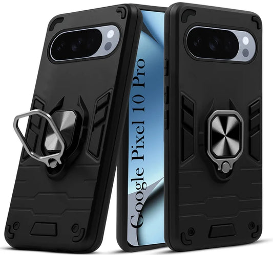 For Google Pixel 10 Pro Back Cover Case Hybrid Armor |Ring Holder Kickstand