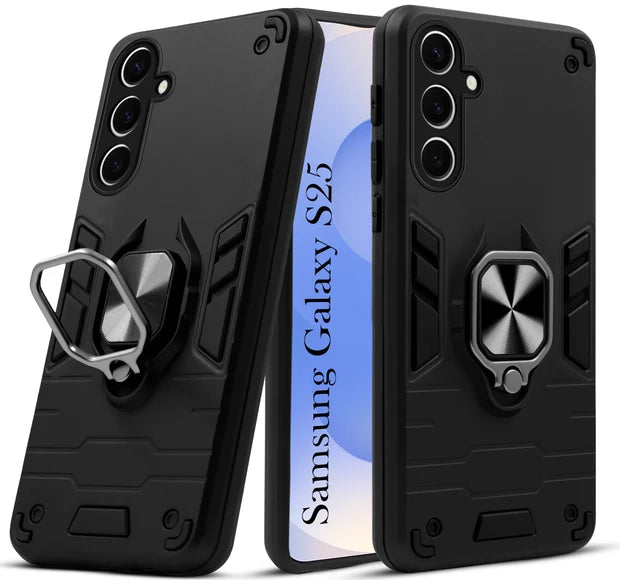 For Samsung S25 Back Cover Case Hybrid Armor |Ring Holder Kickstand