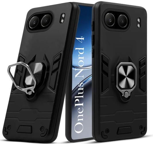 For Oneplus Nord 4 Back Cover Case Hybrid Armor |Ring Holder Kickstand)