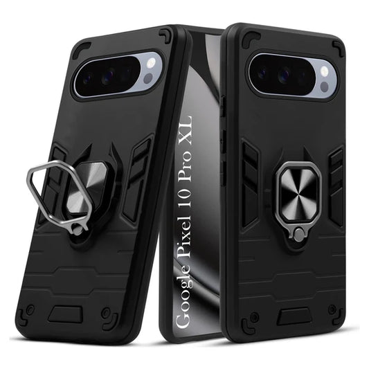 For Google Pixel 10 Pro XL Back Cover Case Hybrid Armor |Ring Holder Kickstand