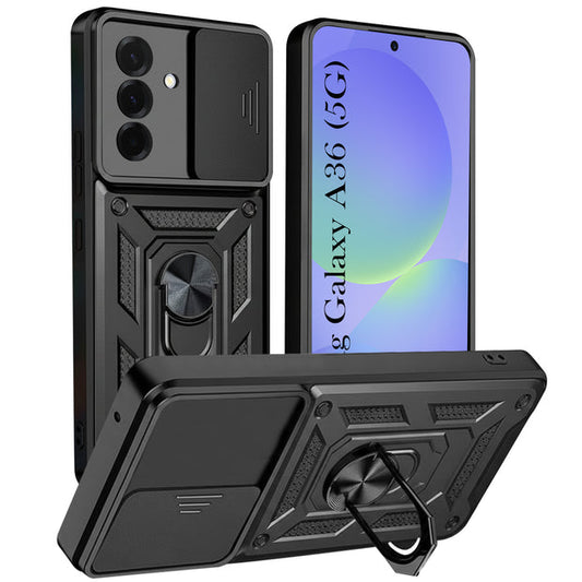 For Samsung A36 Back Cover Case Hybrid Armor |Ring Holder Kickstand