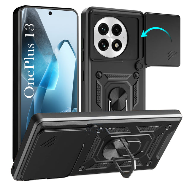 For OnePlus 13 Back Cover Case Hybrid Armor |Ring Holder Kickstand