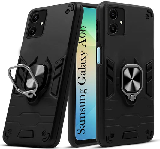 For Samsung A06 Back Cover Case Hybrid Armor |Ring Holder Kickstand