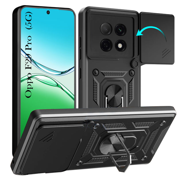 For Oppo F29 Pro Back Cover Case Hybrid Armor |Ring Holder Kickstand