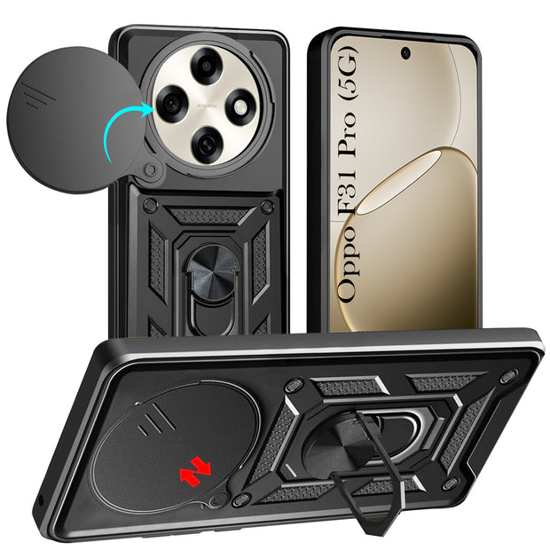For Oppo F31 Pro Back Cover Case Hybrid Armor |Ring Holder Kickstand
