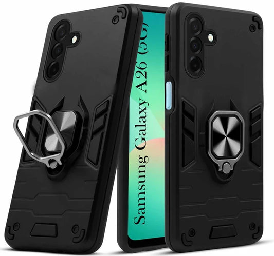 For Samsung A26 Back Cover Case Hybrid Armor |Ring Holder Kickstand