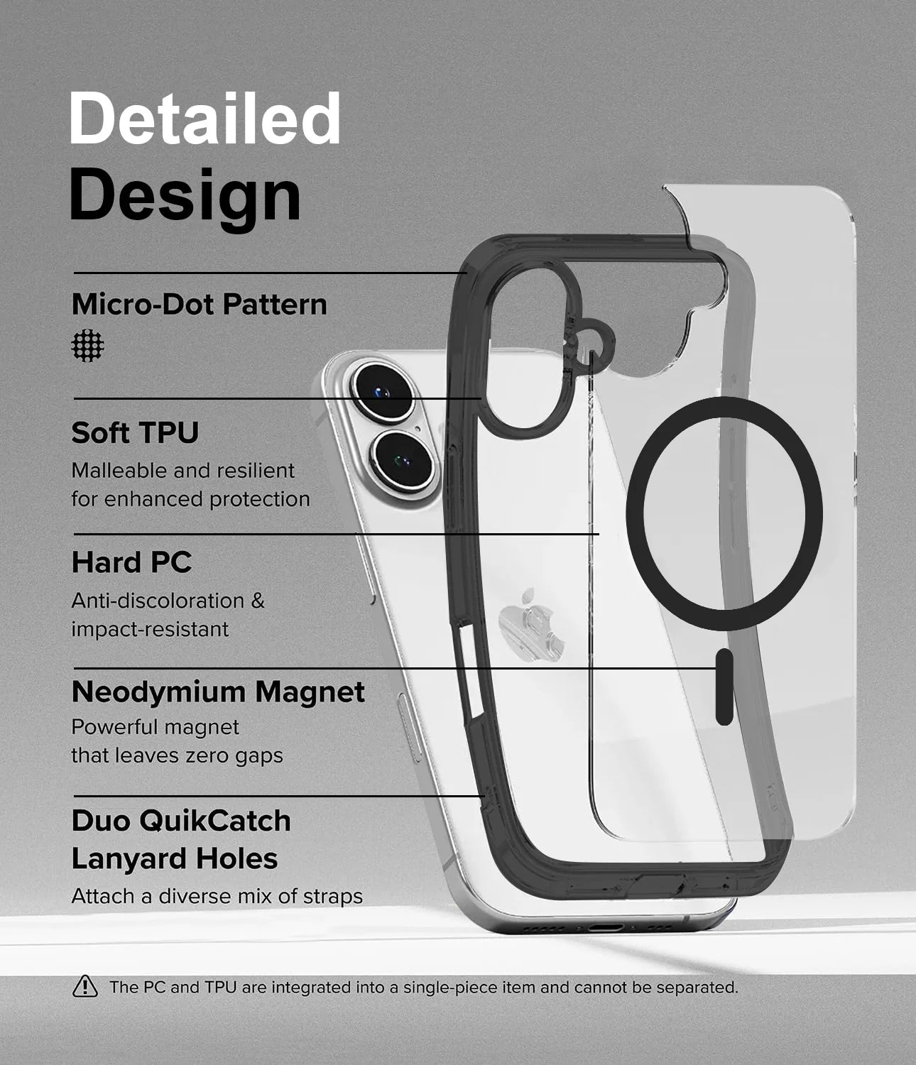 Transparent Back with Soft Silicone Edge Back Cover For Apple iPhone 16 Pro