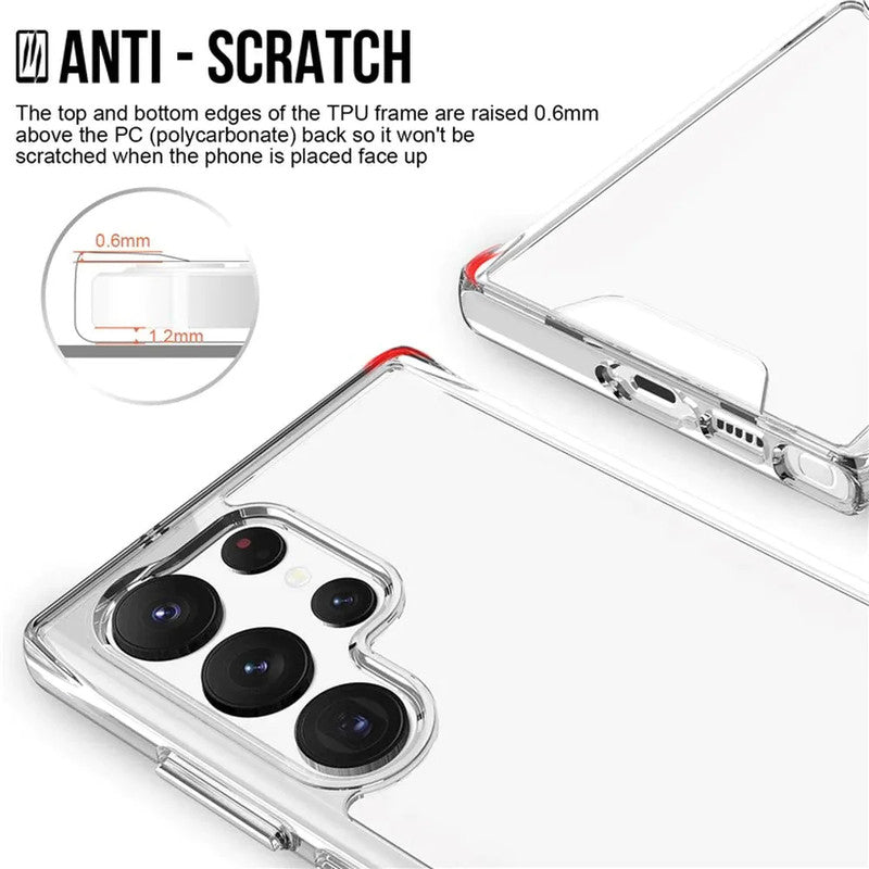 Crystal Clear Transparent Back Cover Case for Samsung S23 Ultra 5G