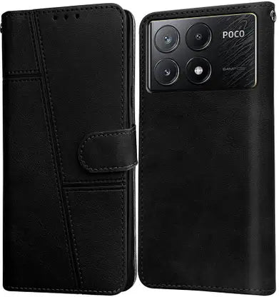 Leather Wallet Cover for Poco X6 Pro 5G