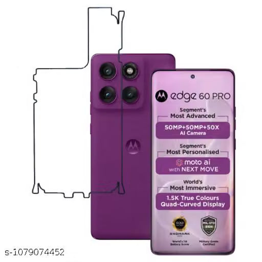 Moto Edge 60 Pro 5G Back Screen Guard For Matte Finish, Smooth Touch, Unbreakable Membrane