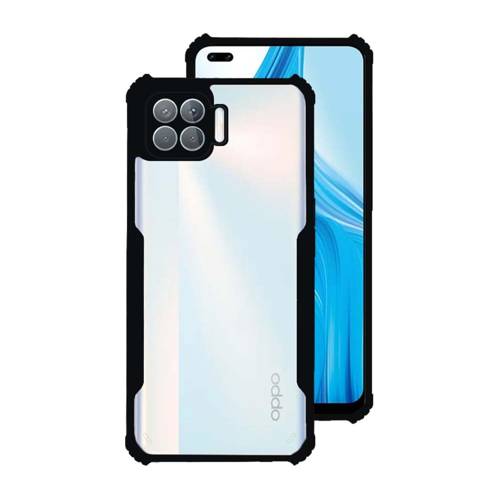 Oppo F17 Back Cover (Black Bumper)