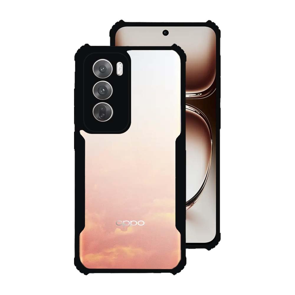 Oppo Reno 12 5G Back Cover (Black Bumper)