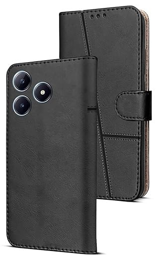 Realme Narzo N63 Flip Case Cover ( Black )