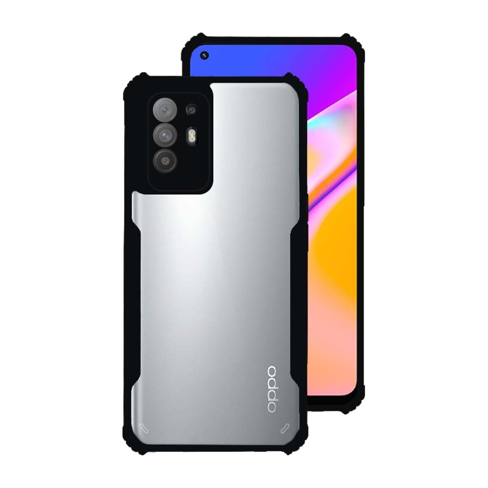 Oppo F19 pro plus Back Cover (Black Bumper)