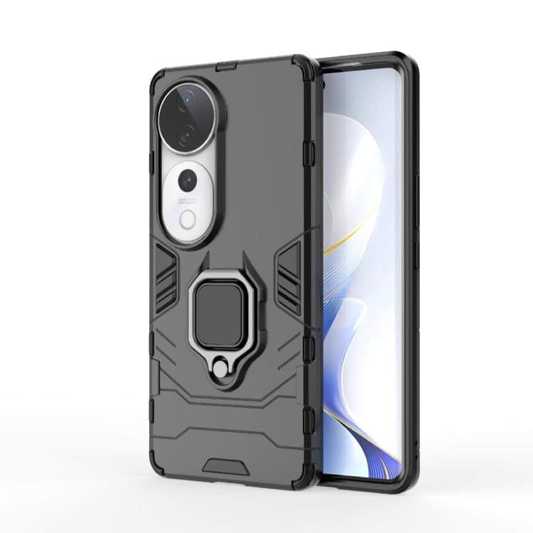 For Vivo T3 Ultra Back Cover Case Hybrid Armor |Ring Holder Kickstand