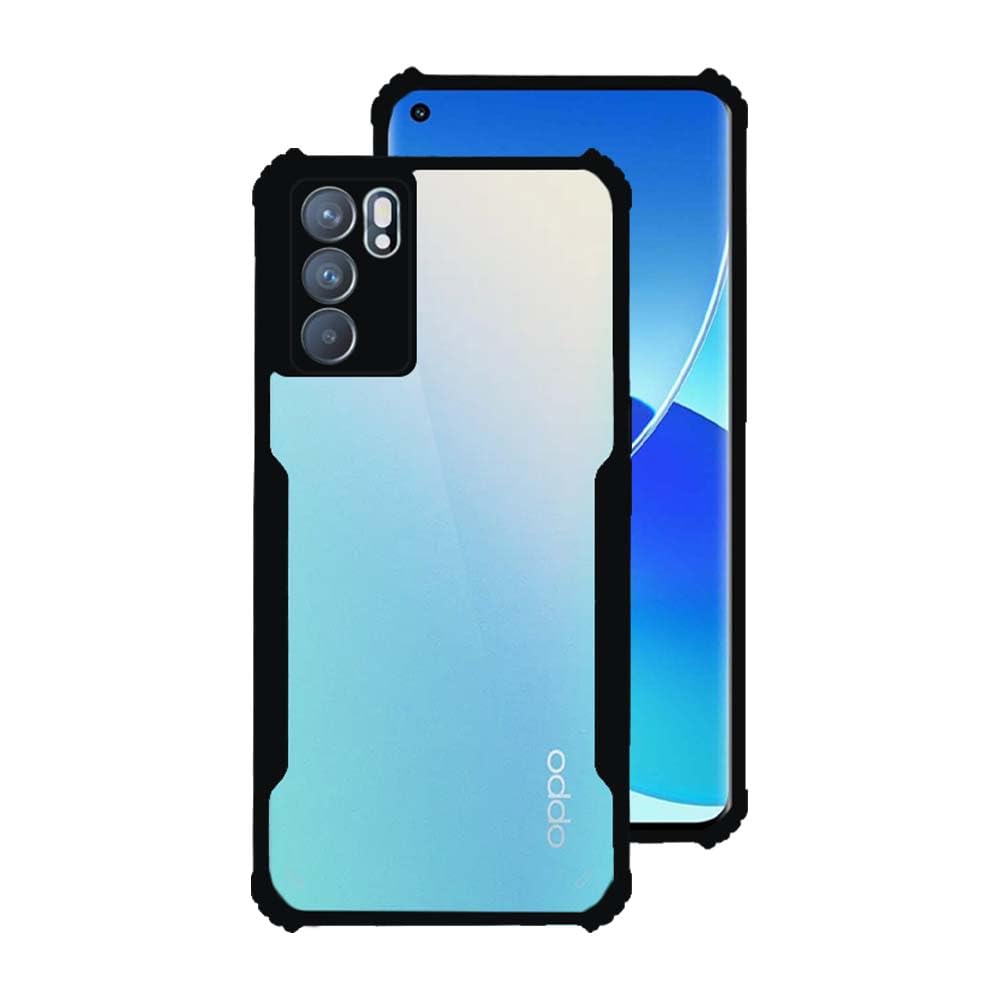Oppo Reno 6 Back Cover (Black Bumper)