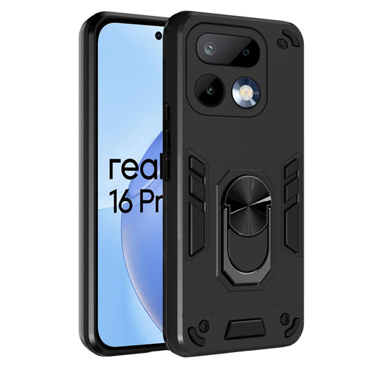 For Realme 16 Pro Back Cover Case Hybrid Armor |Ring Holder Kickstand