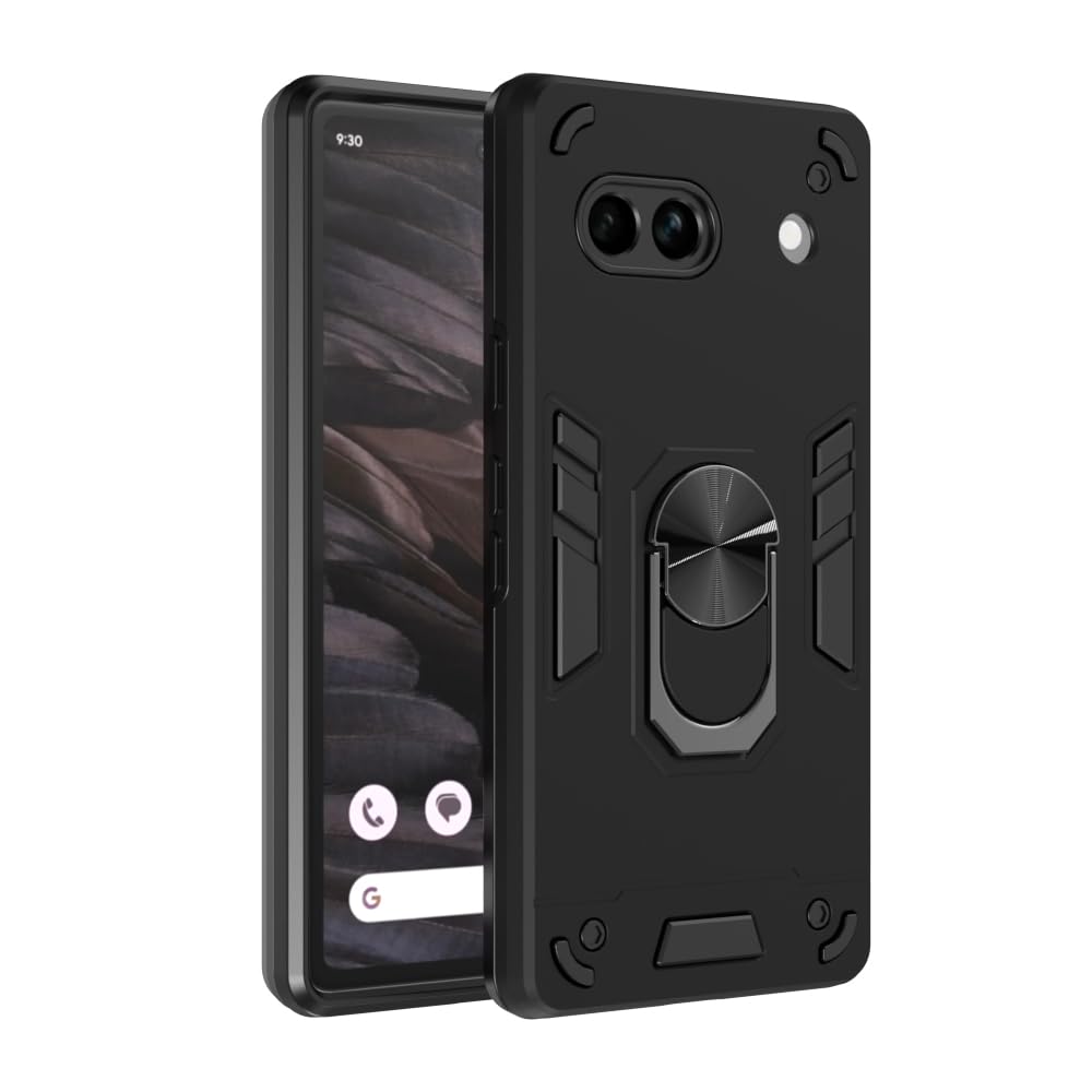 For Google Pixel 7A Back Cover Case Hybrid Armor |Ring Holder Kickstand