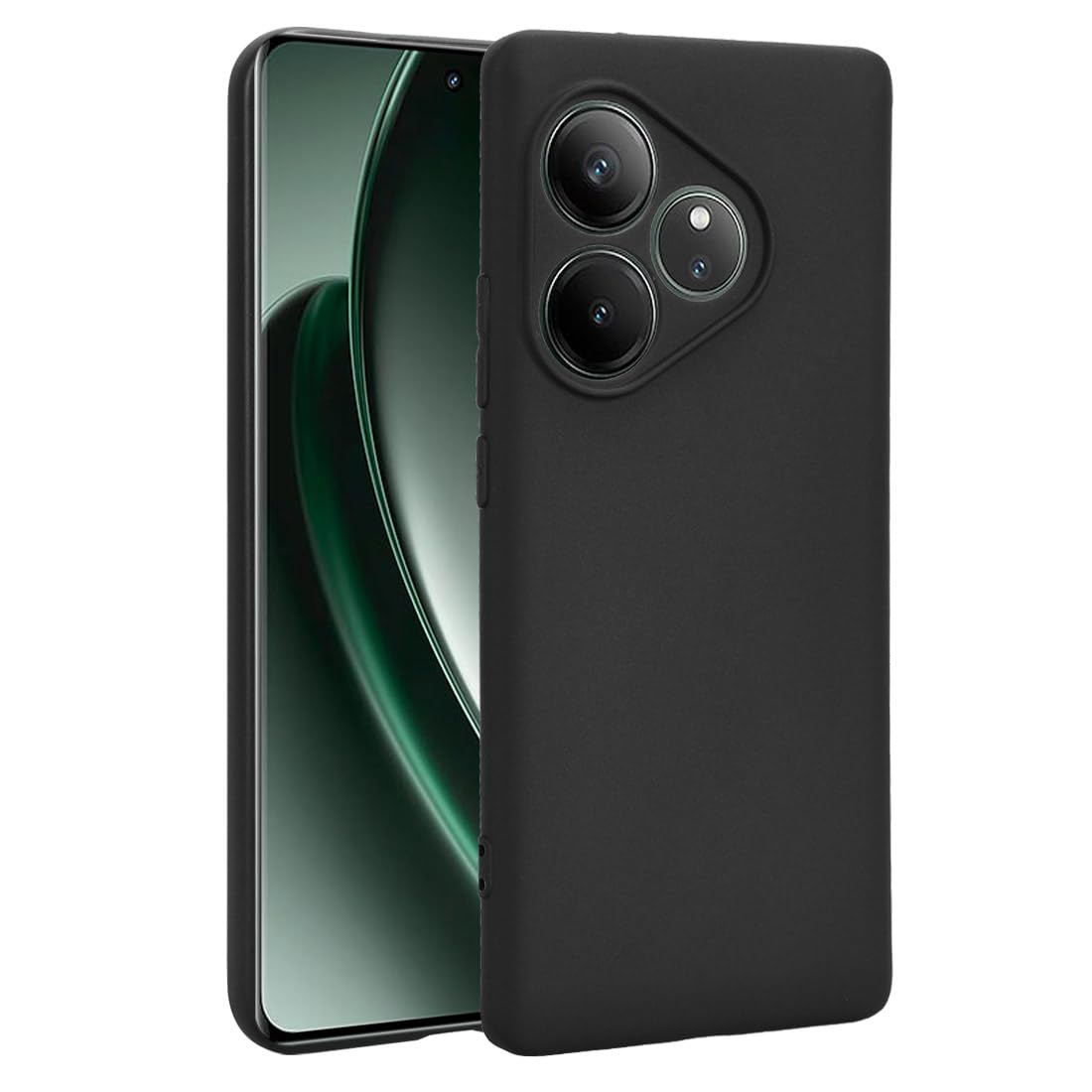 Realme GT 6T ( Black Silicone Cover)