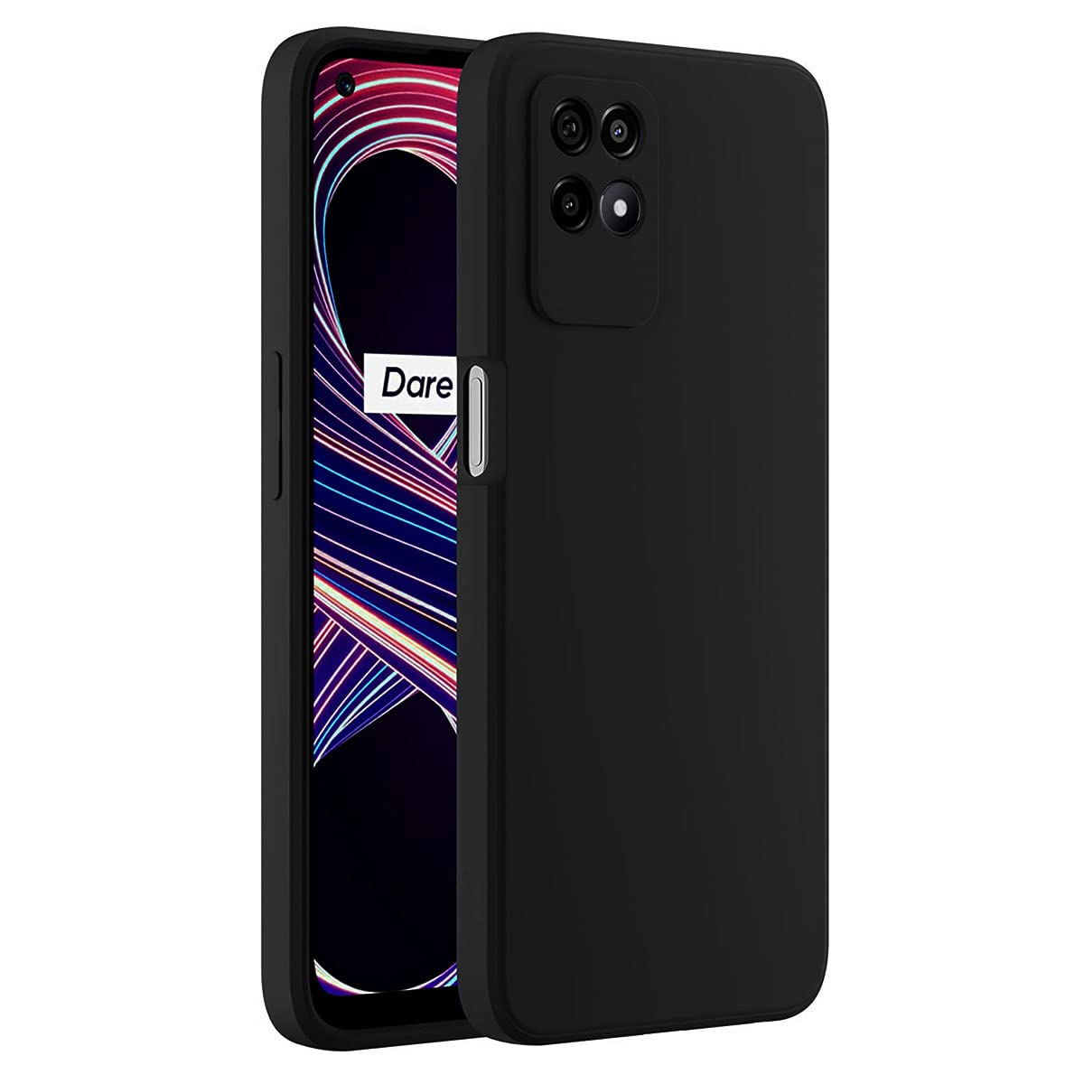 Realme Narzo 50 5G/ Realme 8i ( Black Silicone Cover)