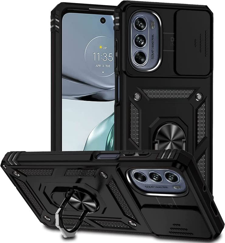 For Motorola G73 5G Back Cover Case Hybrid Armor |Ring Holder Kickstand