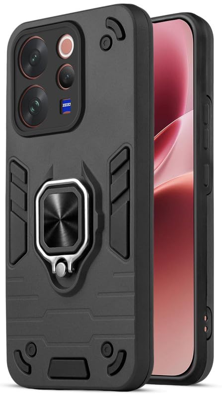 For Vivo V70 Elite Back Cover Case Hybrid Armor |Ring Holder Kickstand