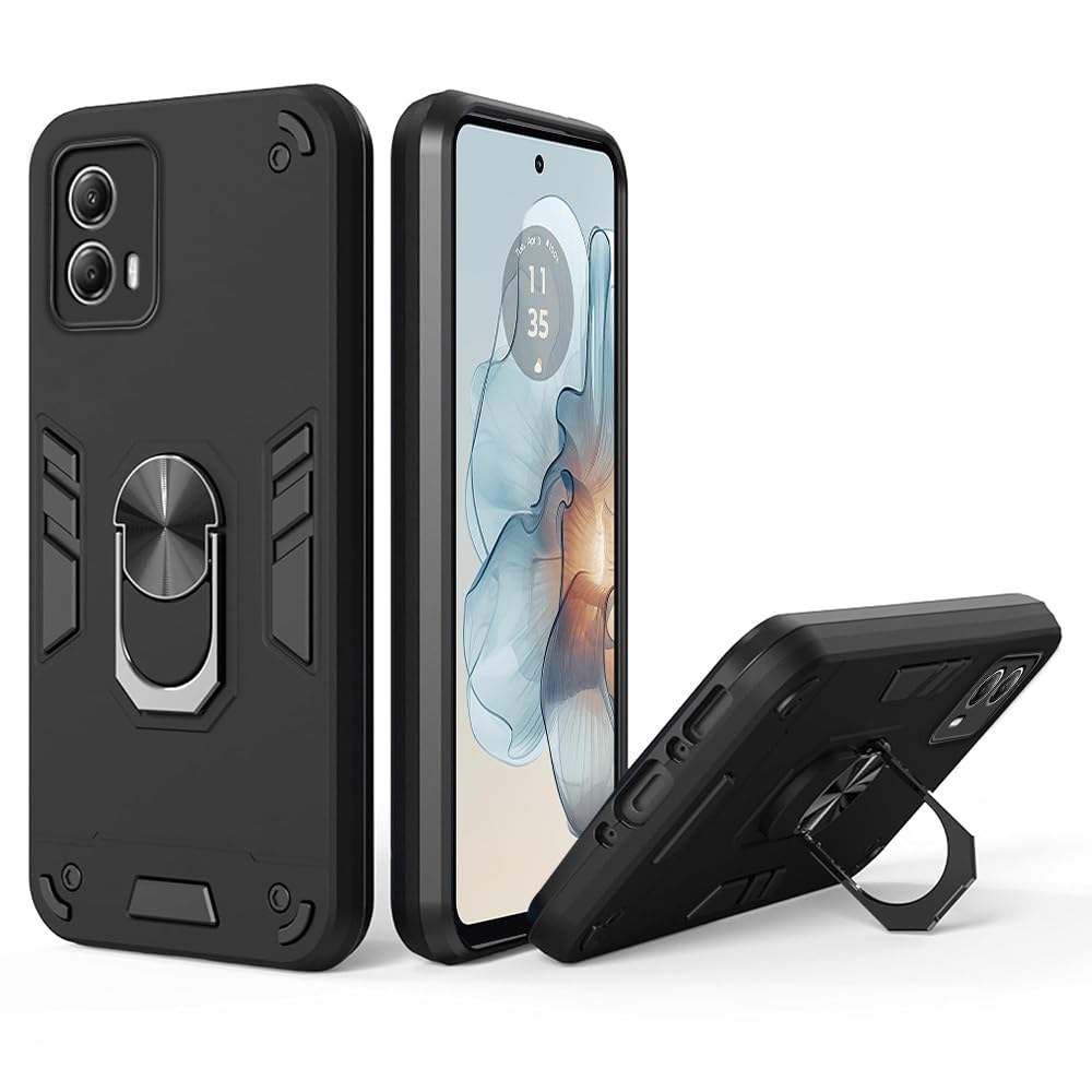 For Motorola G24 Back Cover Case Hybrid Armor |Ring Holder Kickstand