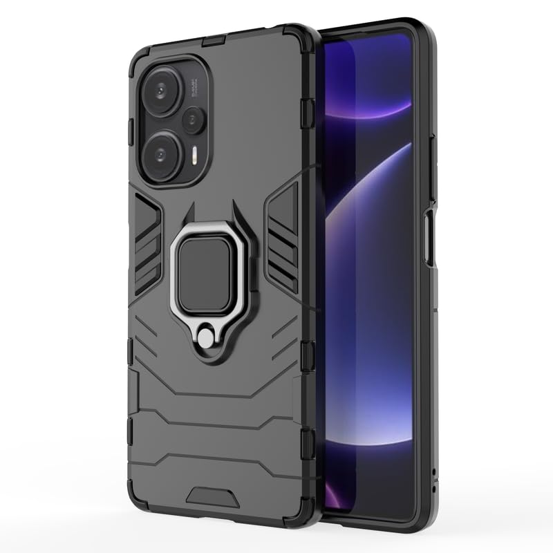 For Poco F5 5G Back Cover Case Hybrid Armor |Ring Holder Kickstand