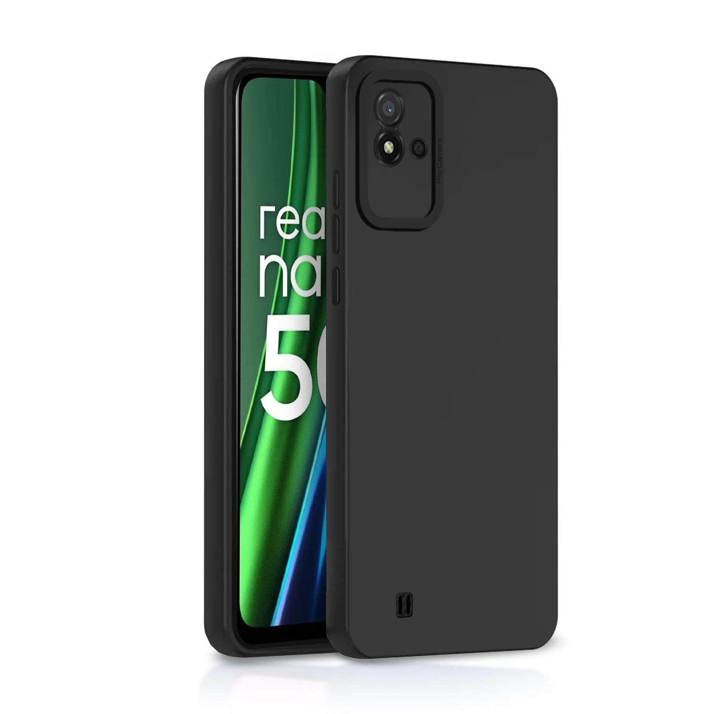 Realme Narzo 50i ( Black Silicone Cover)
