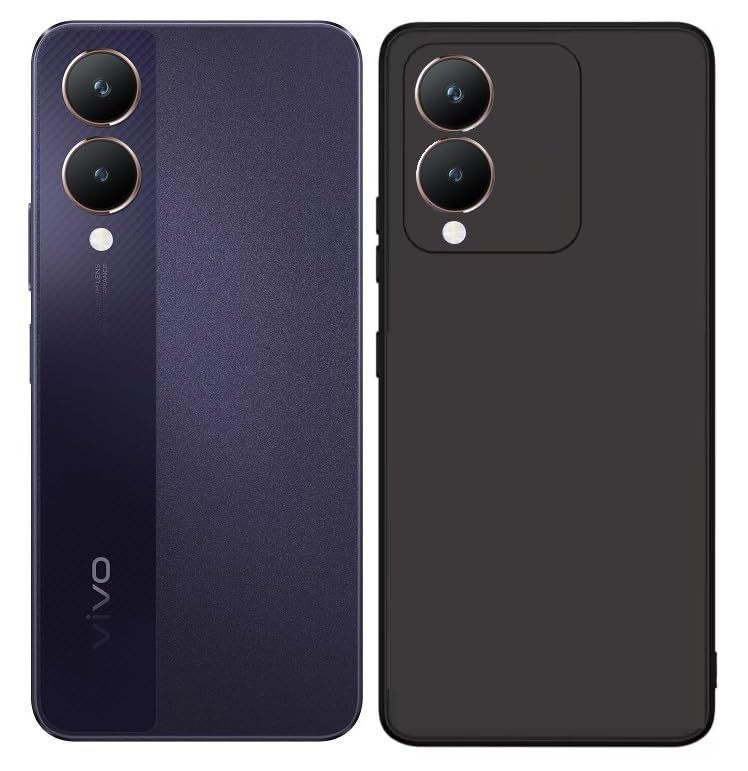 Vivo Y17s/ Y28 5G ( Black Silicone Cover)
